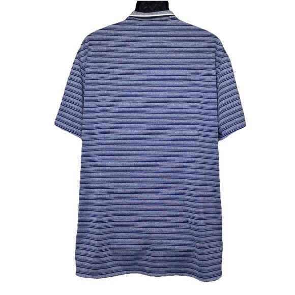 Nike Golf Polo Shirt Adult XL Dri-Fit Blue Stripe Standard Rugby Activewear Mens - Picture 3 of 6